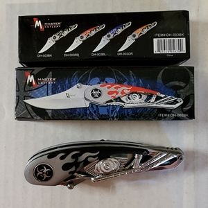 Master Cutlery Black/Gray Flames Pocketknife